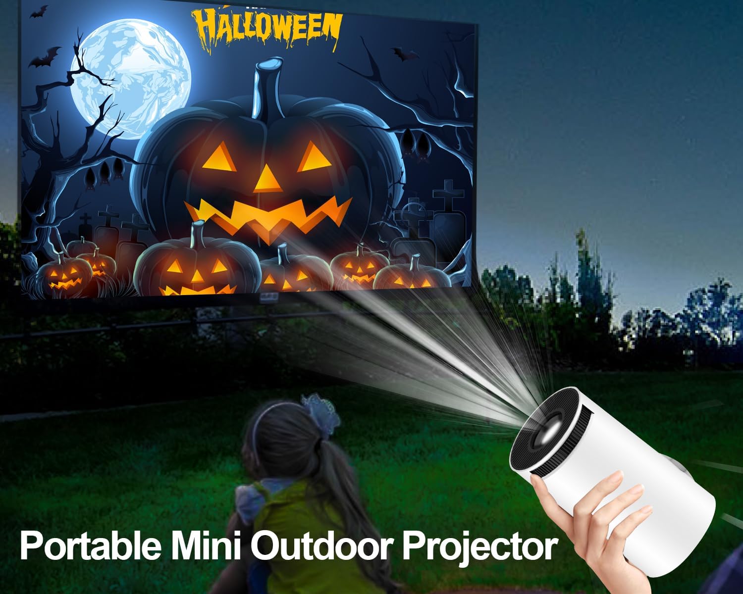 Magcubic Mini Beamer 4K Unterstützt Android 11, Smart Projector 5G Wifi 6 BT 5.4, Mini Projektor Full HD 1080P Unterstützt 200ANSI 8000L Auto Horizontal Trapezoid Correction (Weiß)
