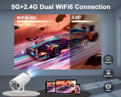 Magcubic Mini Beamer 4K Unterstützt Android 11, Smart Projector 5G Wifi 6 BT 5.4, Mini Projektor Full HD 1080P Unterstützt 200ANSI 8000L Auto Horizontal Trapezoid Correction (Weiß)